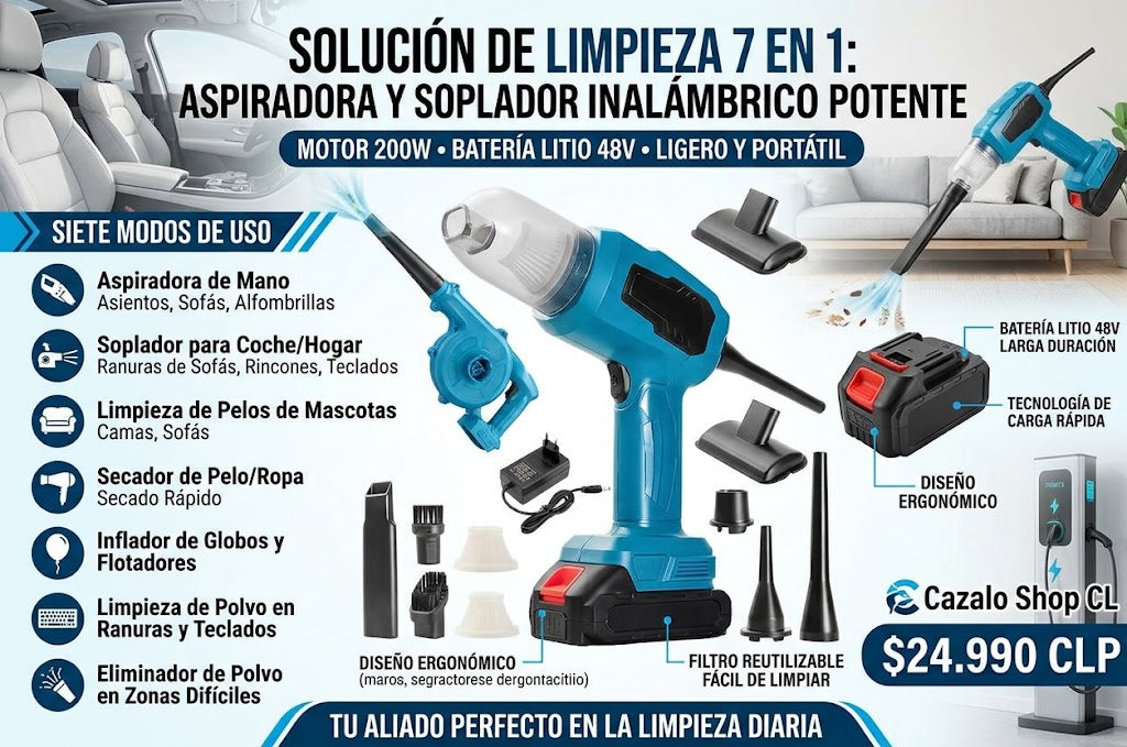 Aspiradora Soplador Inalambrica 2 En 1
