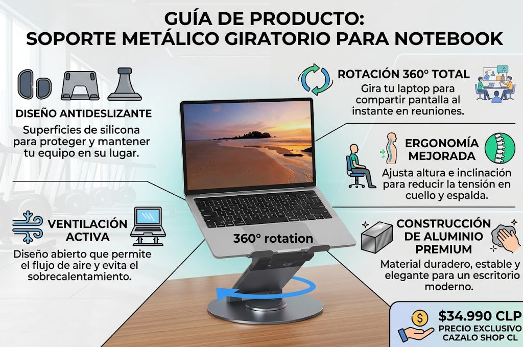 SOPORTE METALICO GIRATORIO  NOTEBOOK